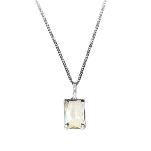 Silver Necklace with Big Swarovski Crystal ACNE-ESMERALDA-02E