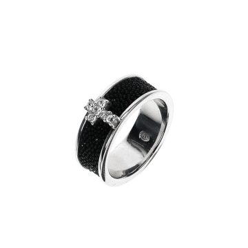 Silver Gothic Ring with Swarovski Crystals ACRING-47