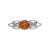 Silver (925) Brooch with Amber Stones B4024