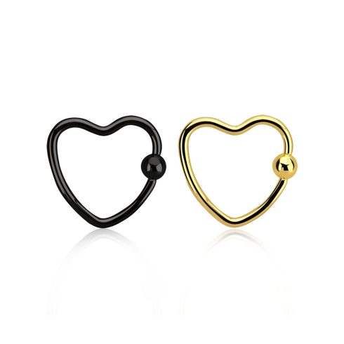Anodized Heart Shaped Ball Closure Ring for Ear Piercing BG-EHCRA