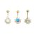 Gold Belly Button Ring with CZ Stones - Flower BG12