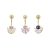 Gold Belly Button Ring with CZ Stones  BG17