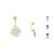 Gold Belly Button Ring with CZ Stones BG45