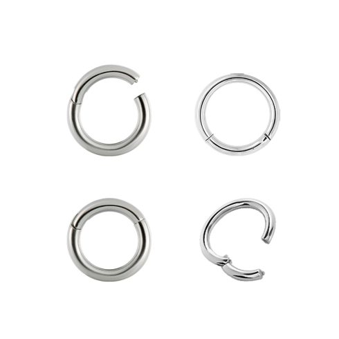 1,2–1,6 mm-es csuklós szegmenszáras piercing karika polírozott orvosi acélból