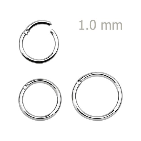 1.0 mm hinged segment ring in high-polished surgical steel