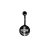 Crystal Cross Black Steel Navel Banana BK-CNL-07