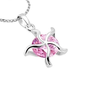 Crystal Spiral Starfish Charm - Fashion Necklace CCZS159