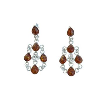 Exclusive Silver Earring with Amber E3502