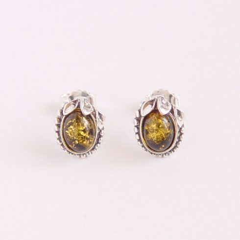 Silver Earring with Amber Stones E5241
