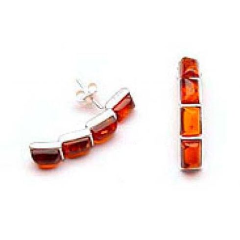 Silver (925) earring with amber stones E5254