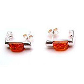 Silver (925) earring with amber stones E5257