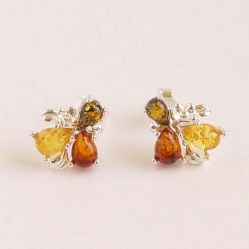 Silver (925) Earring with Amber Stones E5285