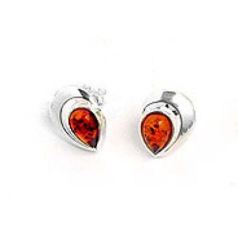 Silver (925) Earring with Amber Stones E5313