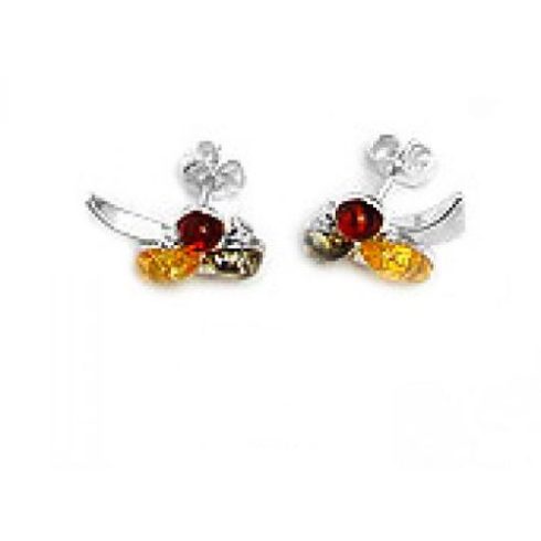 Silver (925) Earring with Amber Stones E5882