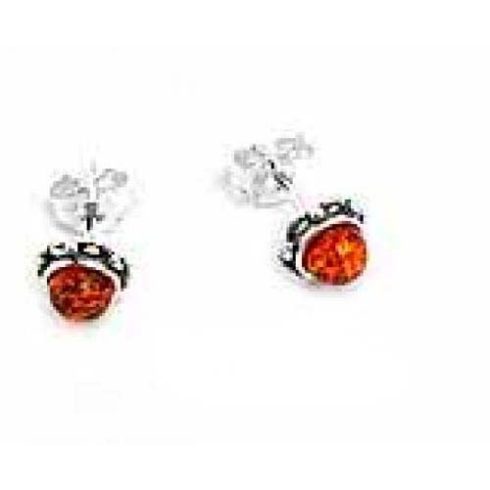 Silver (925) Earring with Amber Stone E5940