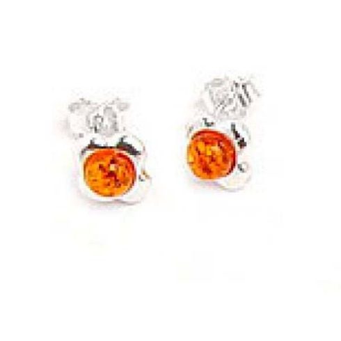 Silver (925) Earring with Amber Stones E5949