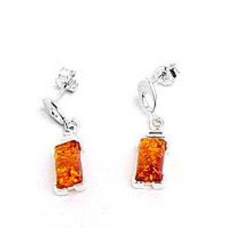 Silver (925) Earring with Amber Stones E5967