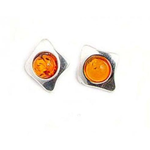 Silver (925) Earring with Amber Stone E5975