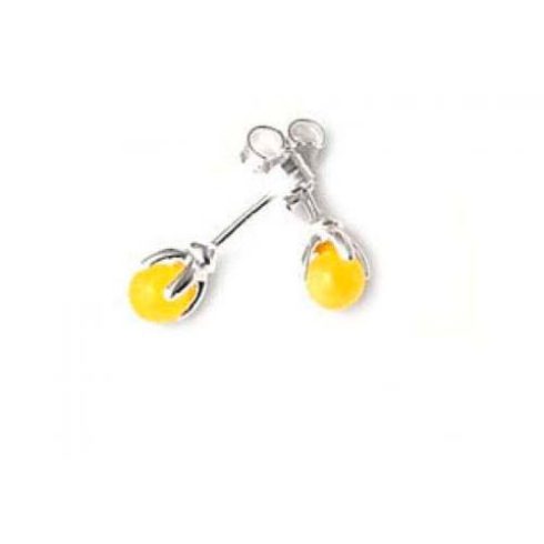 Silver (925) Earring with Amber Stone E8022