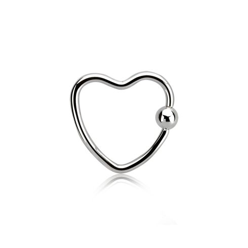 Heart Shaped Ball Closure Ring for Ear Piercing EHCRA
