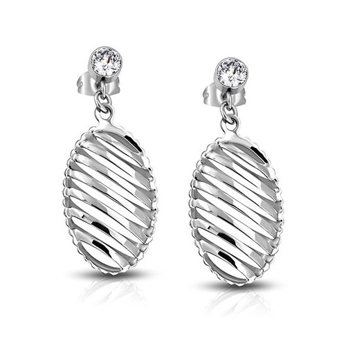 Cut-Out Oval Stainless Steel Earring EPPS441