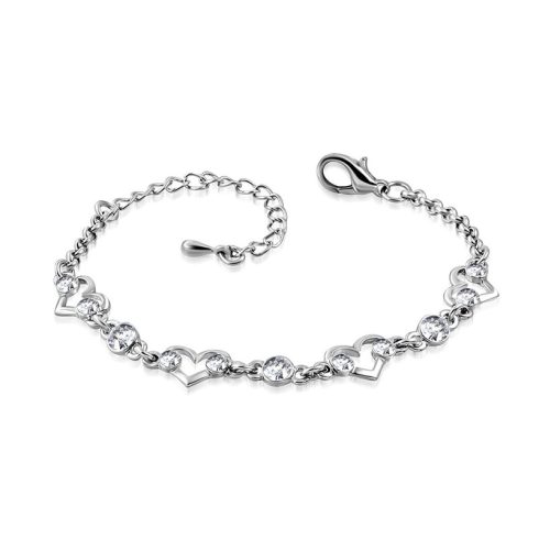  Fashion Bracelet - Heart Link Lobster Claw Clasp FBTS090