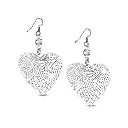 Grid Love Heart Fashion Earrings FEBS375