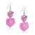 Pink Bead Flower Charm Fashion Earrings FEHS184