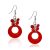 Red Bead Circle Charm Fashion Earrings FEHS197