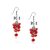 Bow Red Cluster Bead Fashion Earrings FEHS308