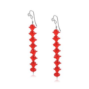 Red Flower Bead Fashion Earrings FEHS341