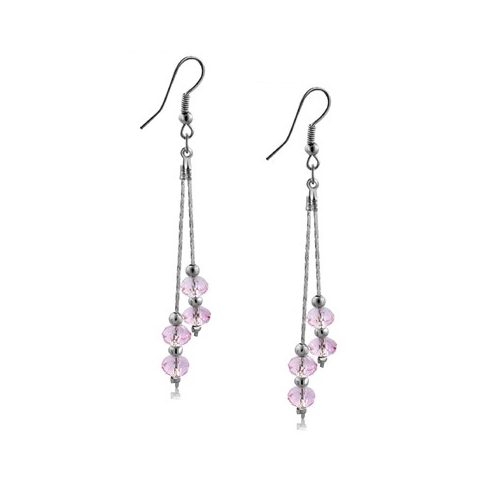 Pink Bead Slinky Fashion Earrings FEZS150