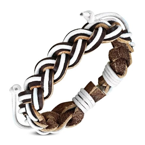 Braided Wrap Rope  Brown Leather Bracelet FWBS104