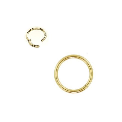 14K Gold Seamless Hinged Clicker Ring - Cartilage, Daith, Nose, Septum