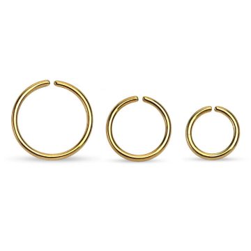 14 K Gold Continuous Ring for Nose, Tragus, Helix G-BSR