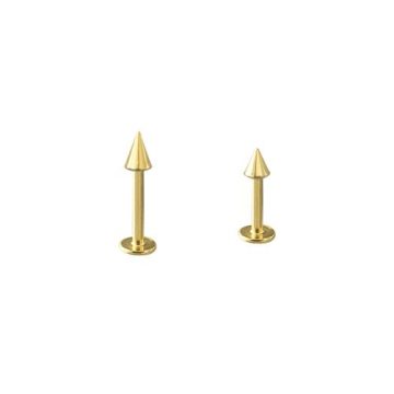 Gold plated micro labrets (1,2 m) with cone GP-BLSNN