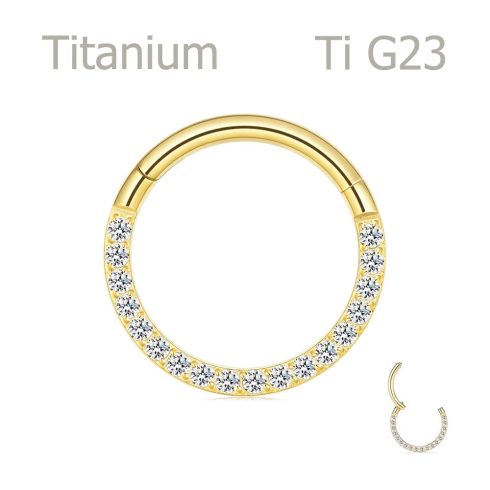 ClarityTi Or – gold PVD titanium clicker ring with CZ – 1.2 mm GP-TBJHRS
