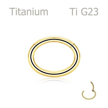 CoreTi Oval Or – gold-colored oval titanium clicker ring with hinge mechanism