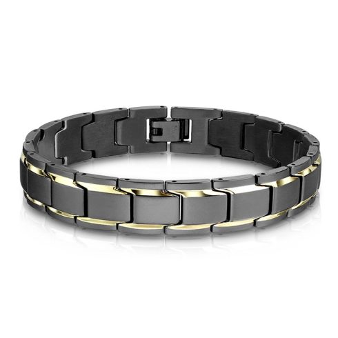 Matte Black with Gold Stainless Steel Bracelet HBI1060