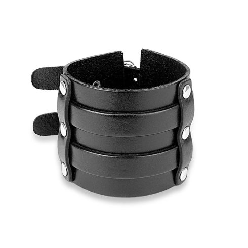 Wide Double Buckle Adjustable Leather Bracelets HBL-216