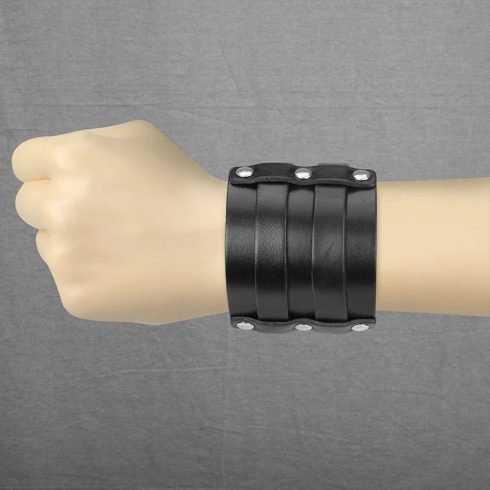 Wide Double Buckle Adjustable Leather Bracelets HBL-216