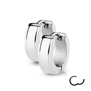 High-Shine, Hinged Stainless Steel Earrings HES83