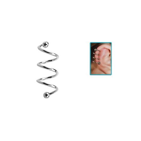 Triple Surgical Steel Helix Spiral Piercing HESPB