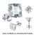 Stainless Steel Stud Earring with Square CZ HESQ