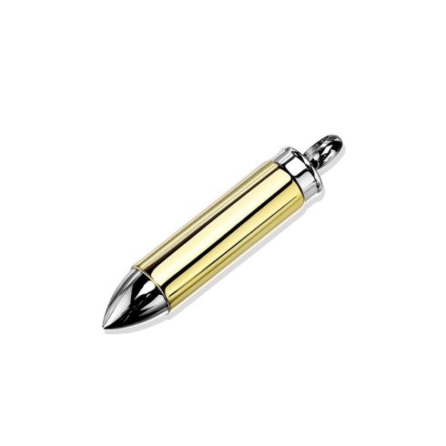 Aranyszínű nemesacél lőszer medál HPL4928G