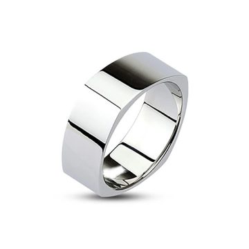 Mirror Polished Square Band Ring HR-0001M