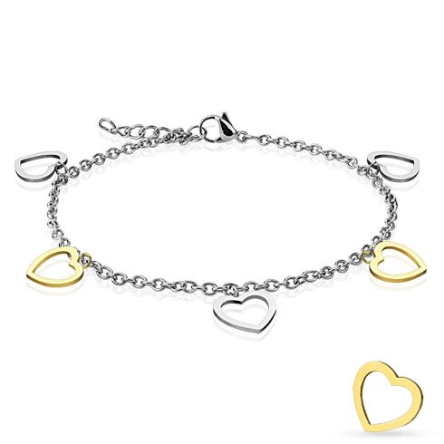 Stainless Steel Anklet with Hearts HSA270