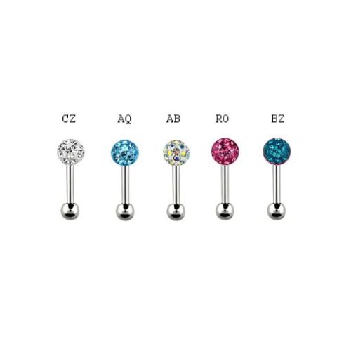 Tragus Piercing with Multi Crystal Ball HTRG8