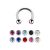 Circular Barbells with Jewelled Balls - 1.2 mm SS316L - BCBN