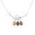 Silver Necklace with Amber Stone N6142